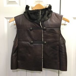 Jennifer Lopez Women’s winter leather vest, size M